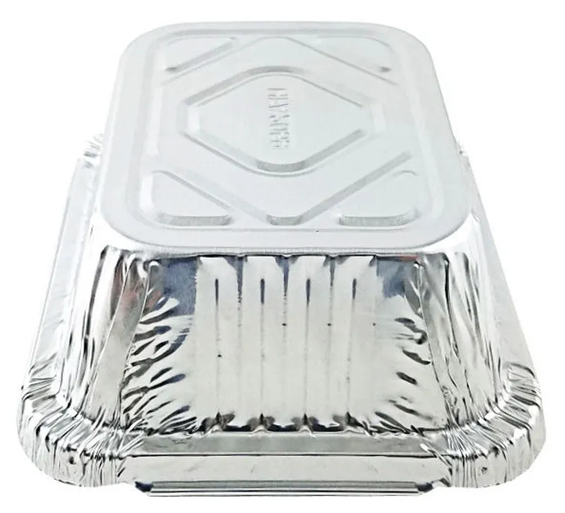 1 lb. Oblong Take-Out Foil Pan w/Board Lid Combo 1000/CS