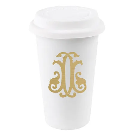 1-Letter Monogrammed Paper To-Go Cups