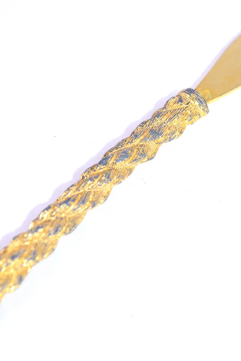 1960s Gold Plated Pate Spreader Hors D'oeuvres Knives Set of 6