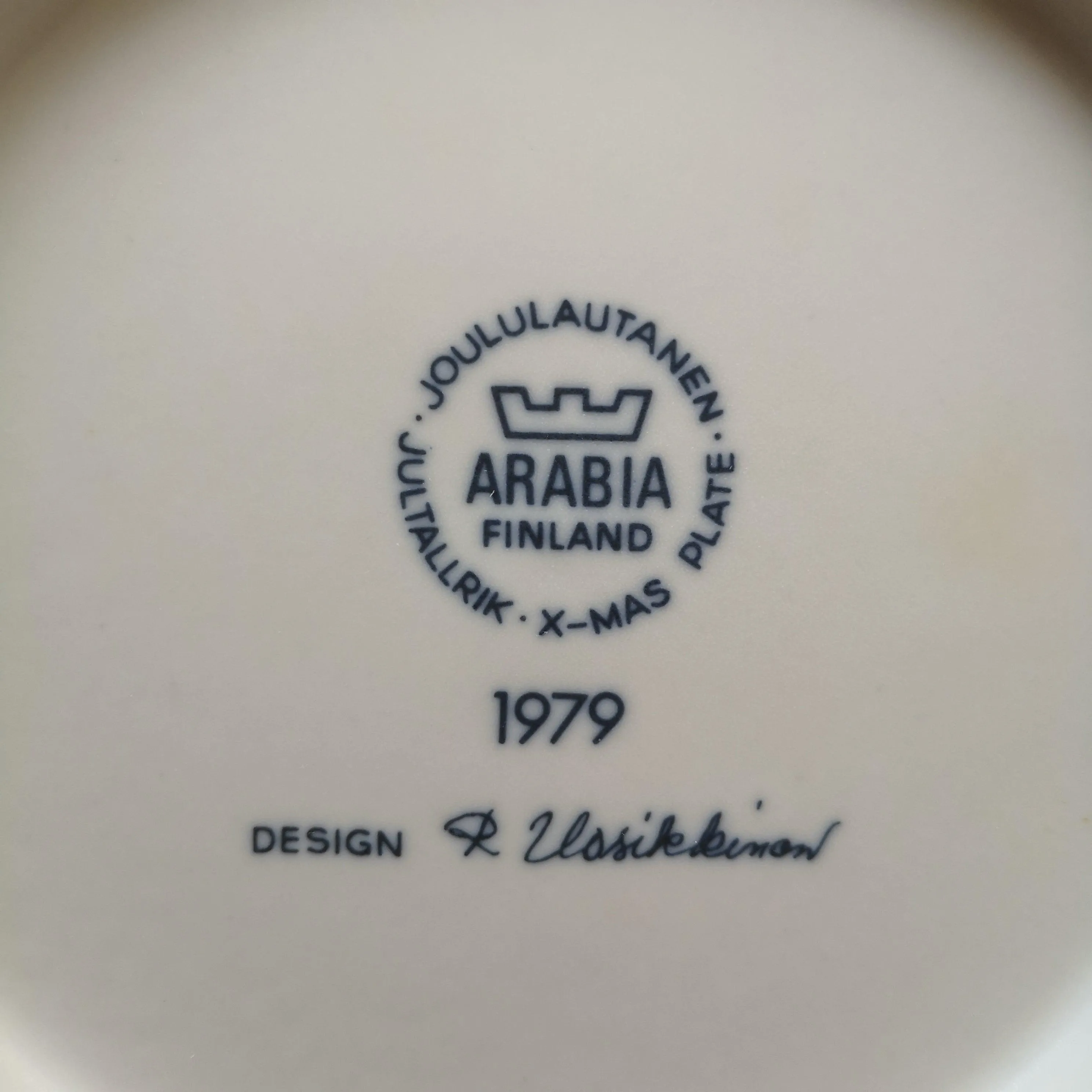 ARABIA FINLAND |  アラビアクリスマスプレート 1979