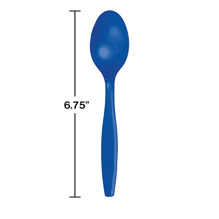 Bulk Cobalt Blue Plastic Spoons (600 per Case)