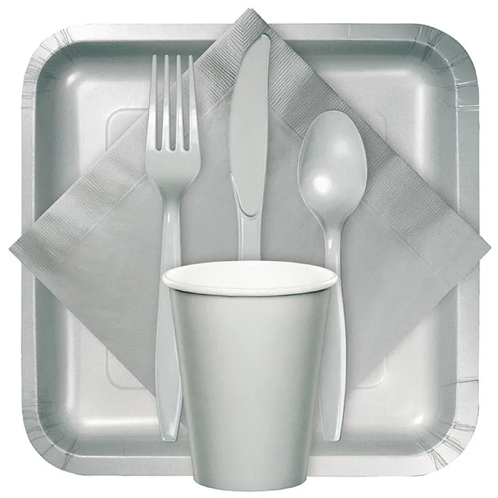 Bulk Pack of 100 Shimmering Silver Plastic Forks