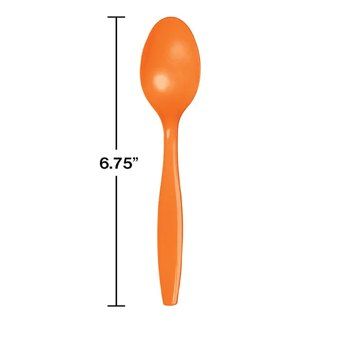Bulk Sunkissed Orange Bulk Plastic Spoons (600 per Case)