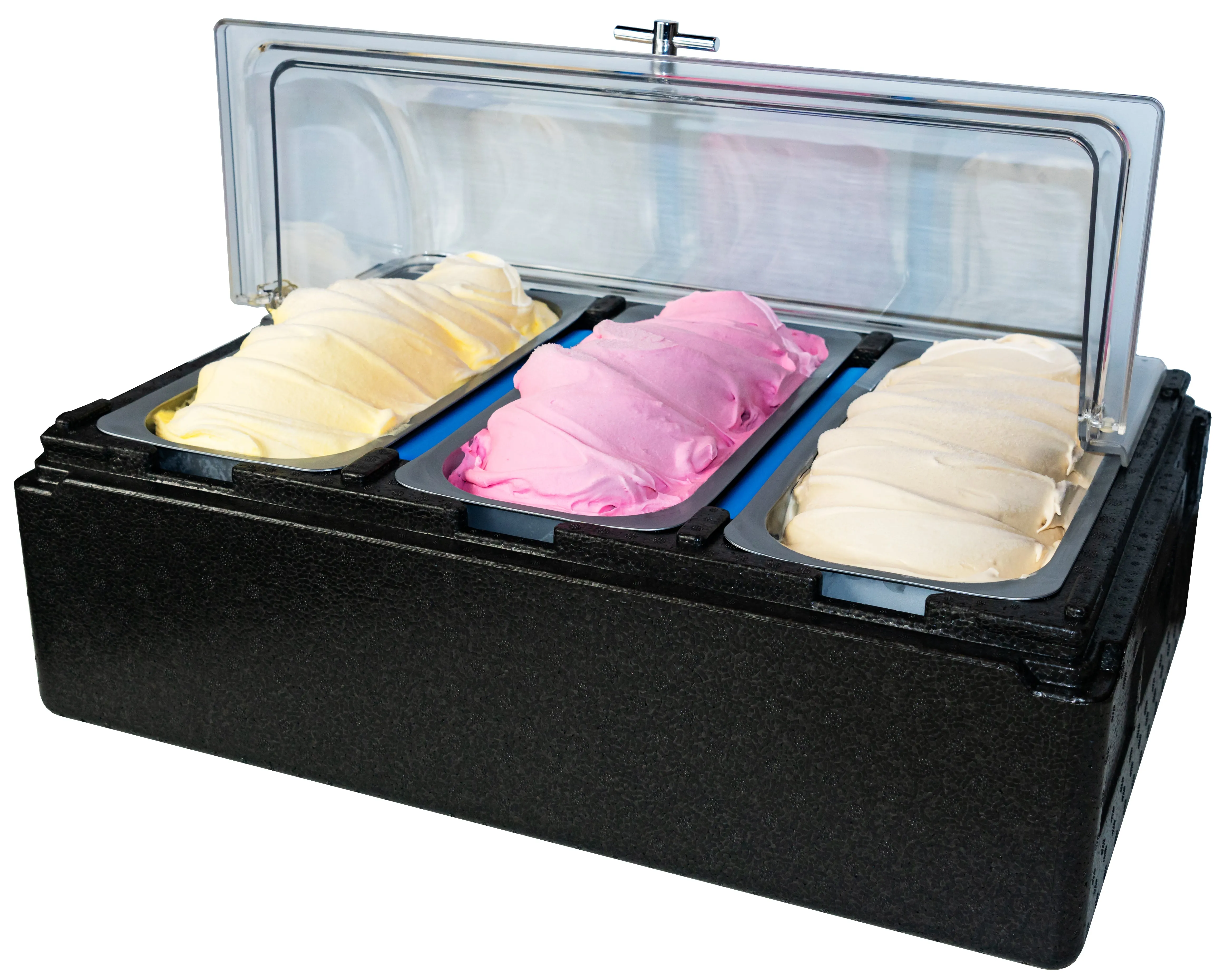 FB Gelato Carrier/Cooler (3-5 L Pans) (Comes w/ 2 FB Plate)   Rolling Cover 23.5" x 15.5" x 10" H