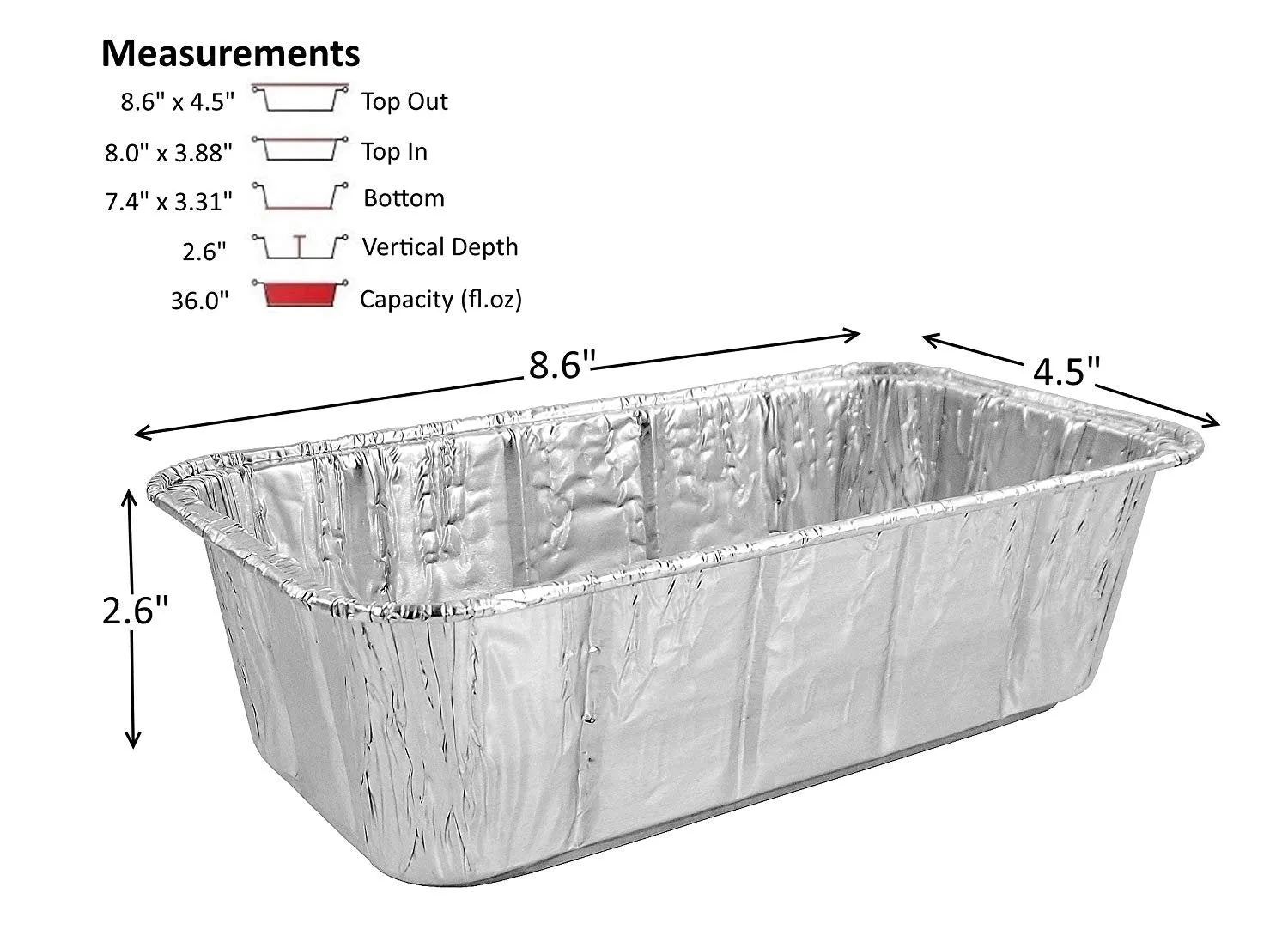 Handi-Foil 2 lb. Aluminum Foil Loaf Bread Pan 50/PK